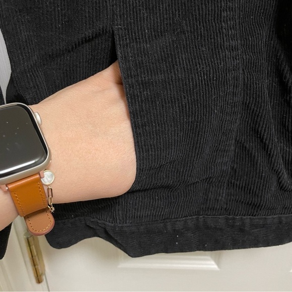 Denim & Co Black corduroy  Trucker Jacket 100% Cotton XL - Picture 6 of 7